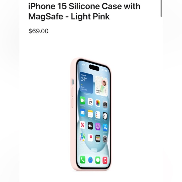 SOLD iPhone 15 Silicone Case with MagSafe - Light Pink - Brand New - Picture 2 of 4